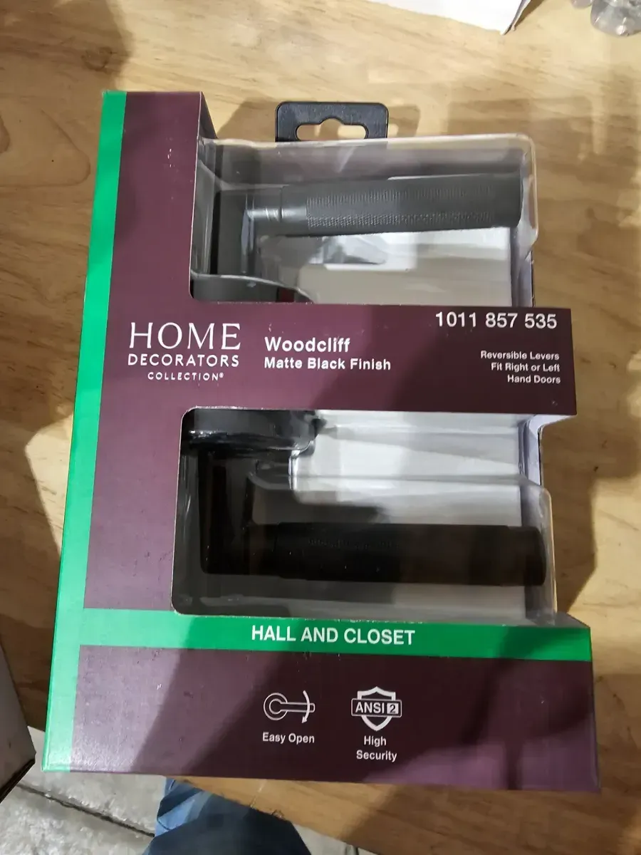 Home Decorators Collection Woodcliff Matte Black Hall/Closet Passage Door Handle 6-pack  - image 3