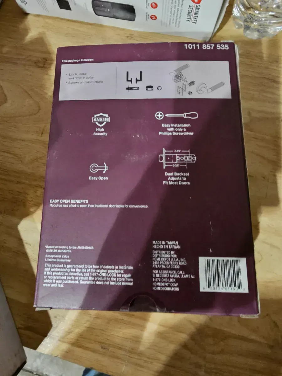 Home Decorators Collection Woodcliff Matte Black Hall/Closet Passage Door Handle 6-pack  - image 2