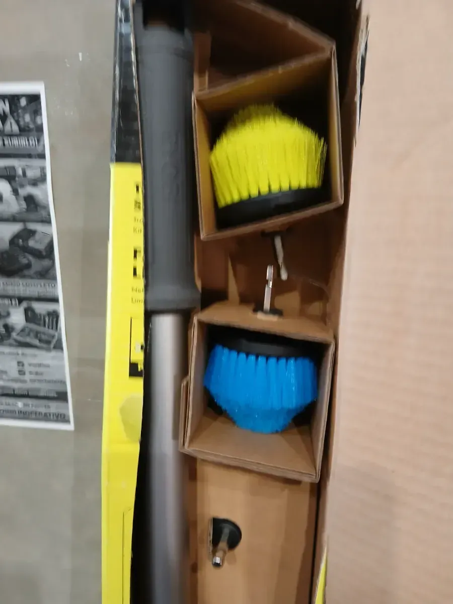 RYOBI USB Lithium Telescoping Power Scrubber Kit with 2Ah Battery, Charging Cable, and Hex Shank Accessories (4-Pieces) - image 5