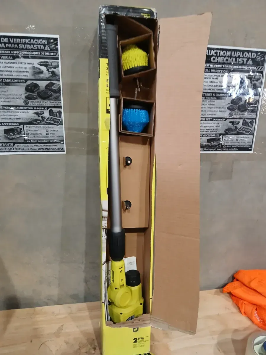 RYOBI USB Lithium Telescoping Power Scrubber Kit with 2Ah Battery, Charging Cable, and Hex Shank Accessories (4-Pieces) - image 3