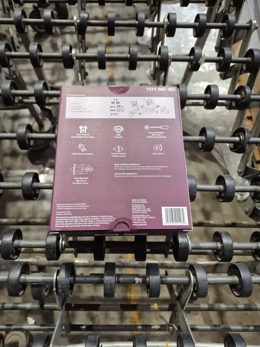 Home Decorators Collection Ridgeway Matte Black Single Cylinder Door Knob Combo Pack with Square Rose Featuring Dual Keyway - image 3