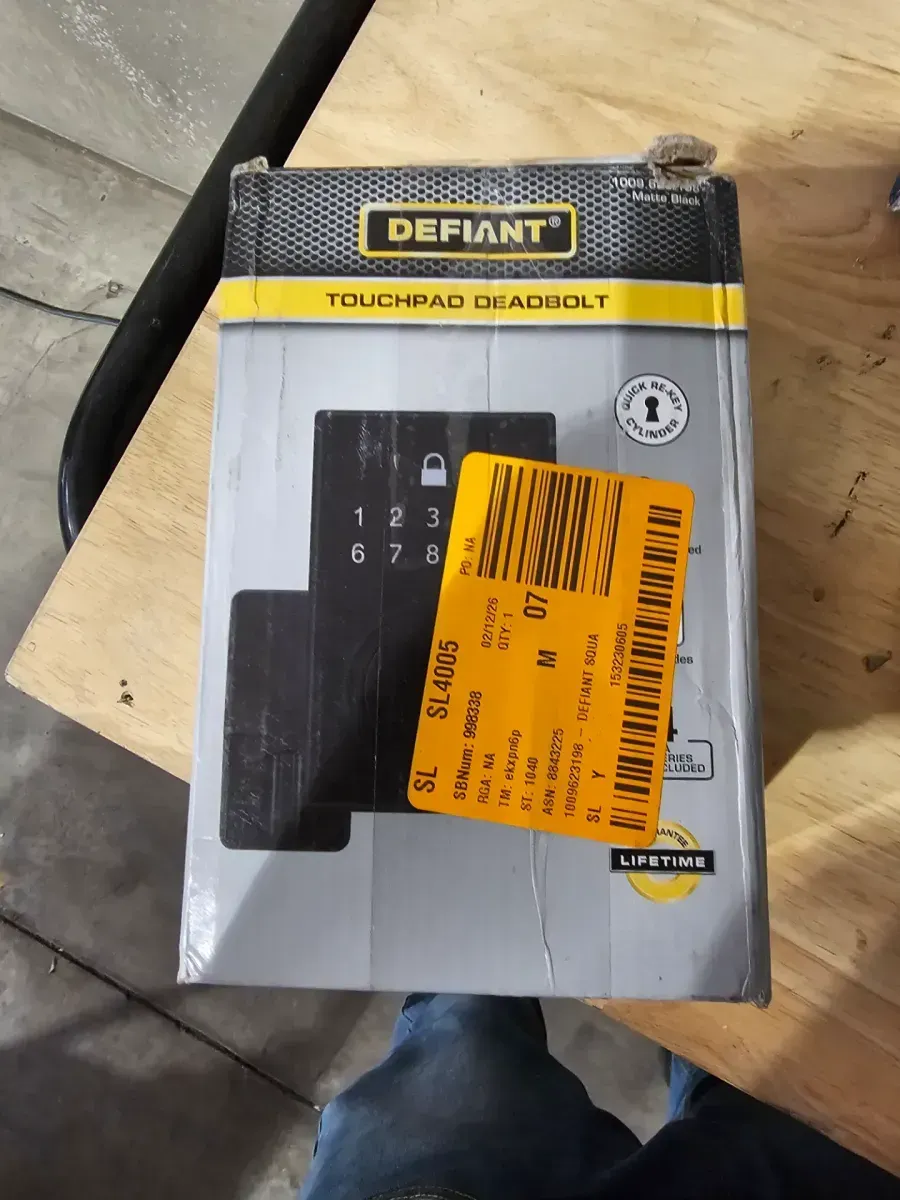 Defiant Square Matte Black Compact Touch Electronic Single Cylinder Deadbolt - image 4