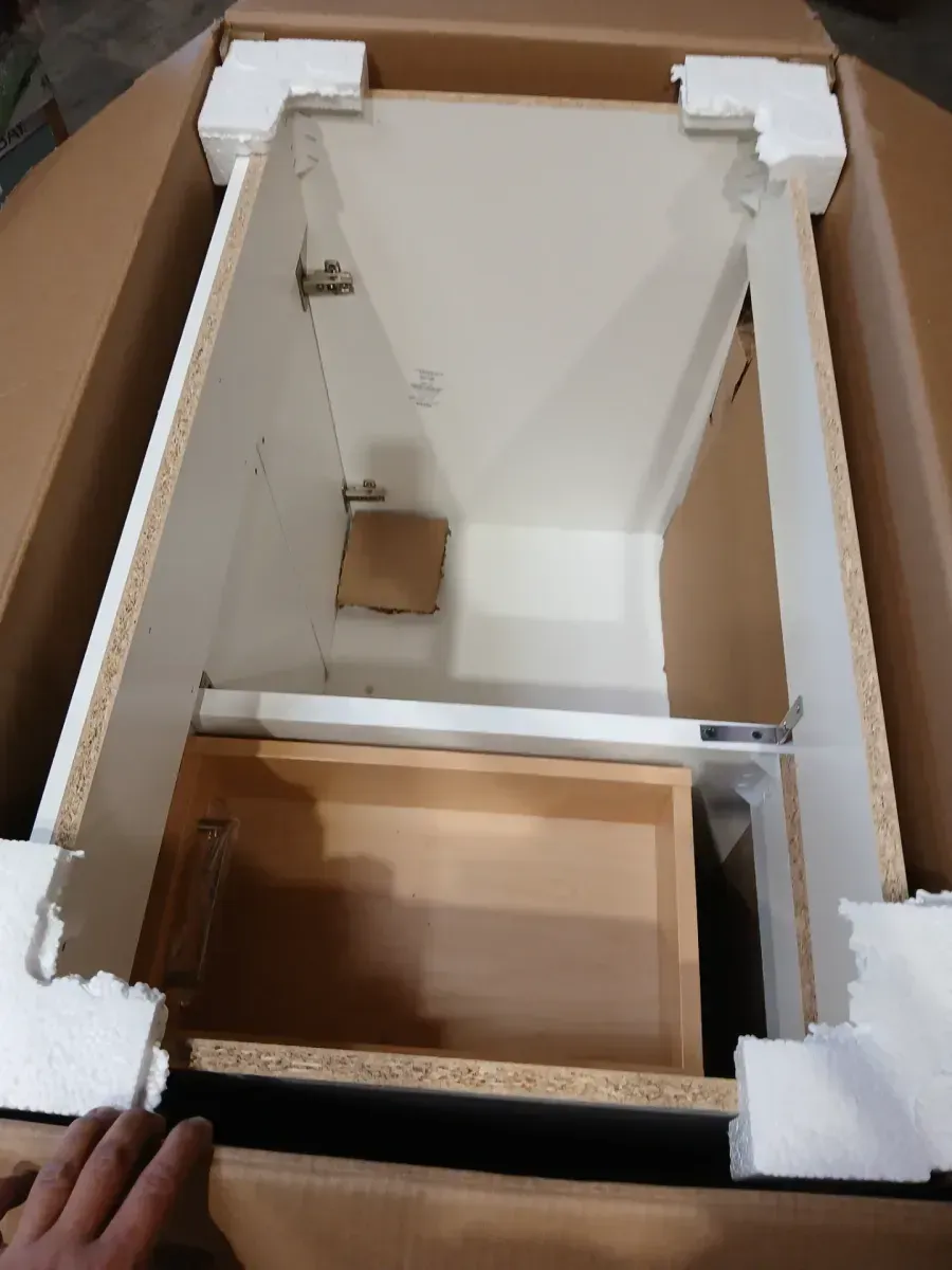 Home Decorators Collection Thornbriar 36 in. W x 22 in. D x 34 in. H Right Side Drawers Vanity Cabinet without Top in Polar White - image 3