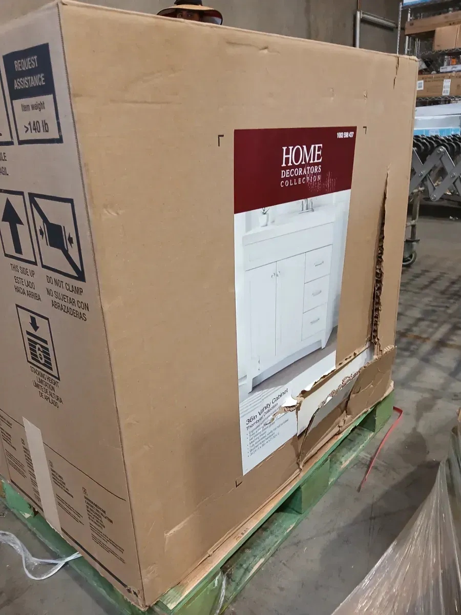 Home Decorators Collection Thornbriar 36 in. W x 22 in. D x 34 in. H Right Side Drawers Vanity Cabinet without Top in Polar White - image 2