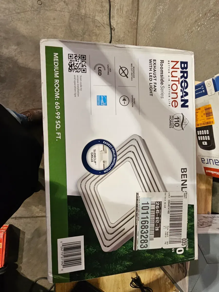 Broan-NuTone Roomside Series, White, 80 CFM, No Cut Roomside Installation with Light, ENERGY STAR, Bathroom Exhaust Fan - image 4