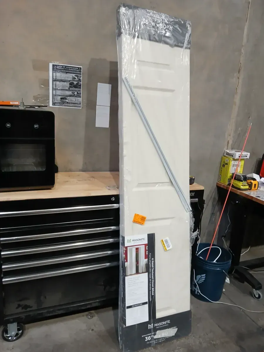 Masonite 36 in. x 80 in. 6 Panel Textured Primed Hollow Core Composite Bi-fold Interior Door - image 2