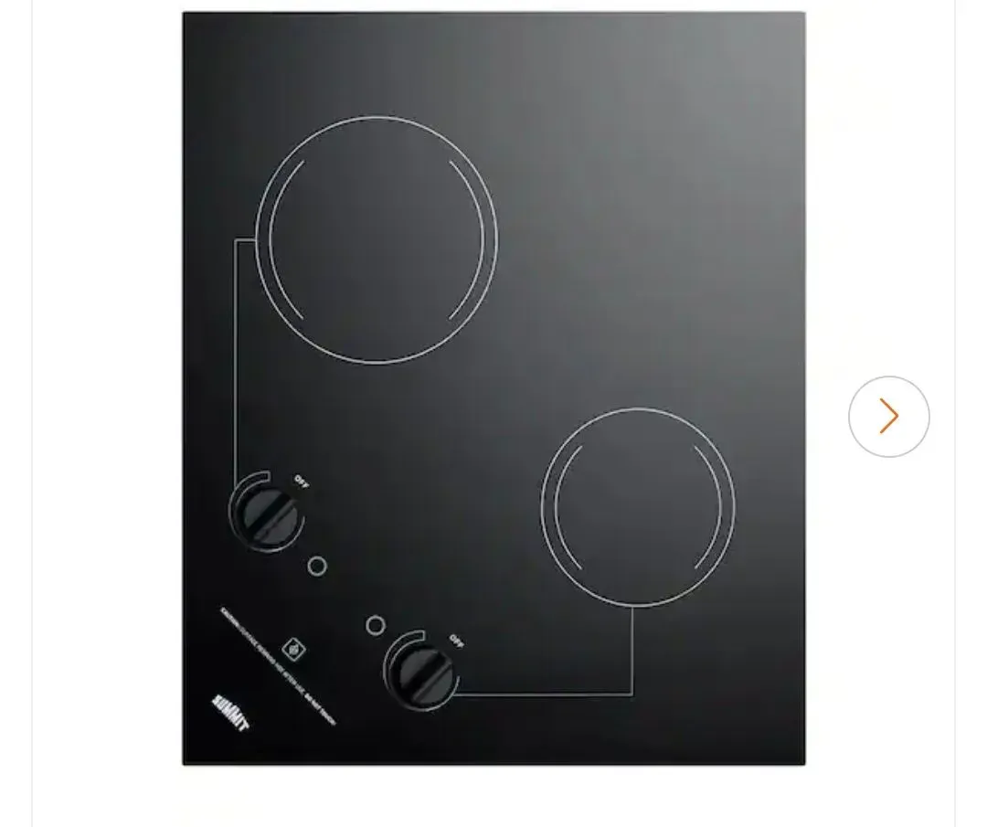 Summit Appliance 21 in. Radiant Electric Cooktop in Black with 2 Elements - image 5