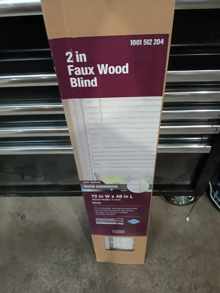Home Decorators Collection White Cordless Faux Wood Blinds for Windows with 2 in. Slats - 72 in. W x 48 in. L (Actual Size 71.5 in. W x 48 in. L) - image 3