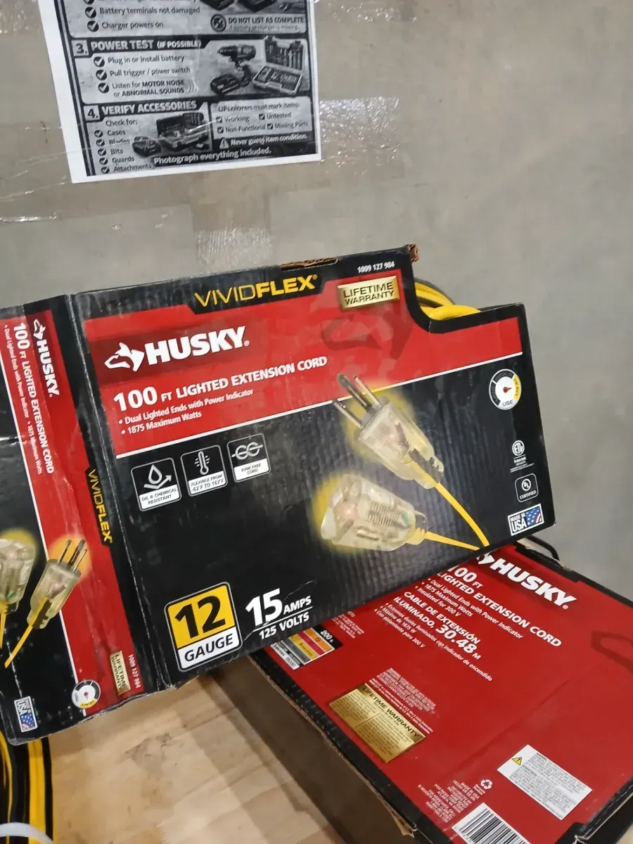 Husky 100 ft. 12-Gauge VividFlex Lighted Extension Cord - image 1