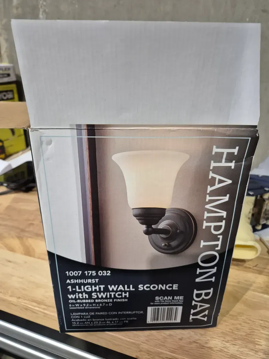 Hampton Bay Ashhurst 1-Light ORB Wall Sconce with Switch - image 3