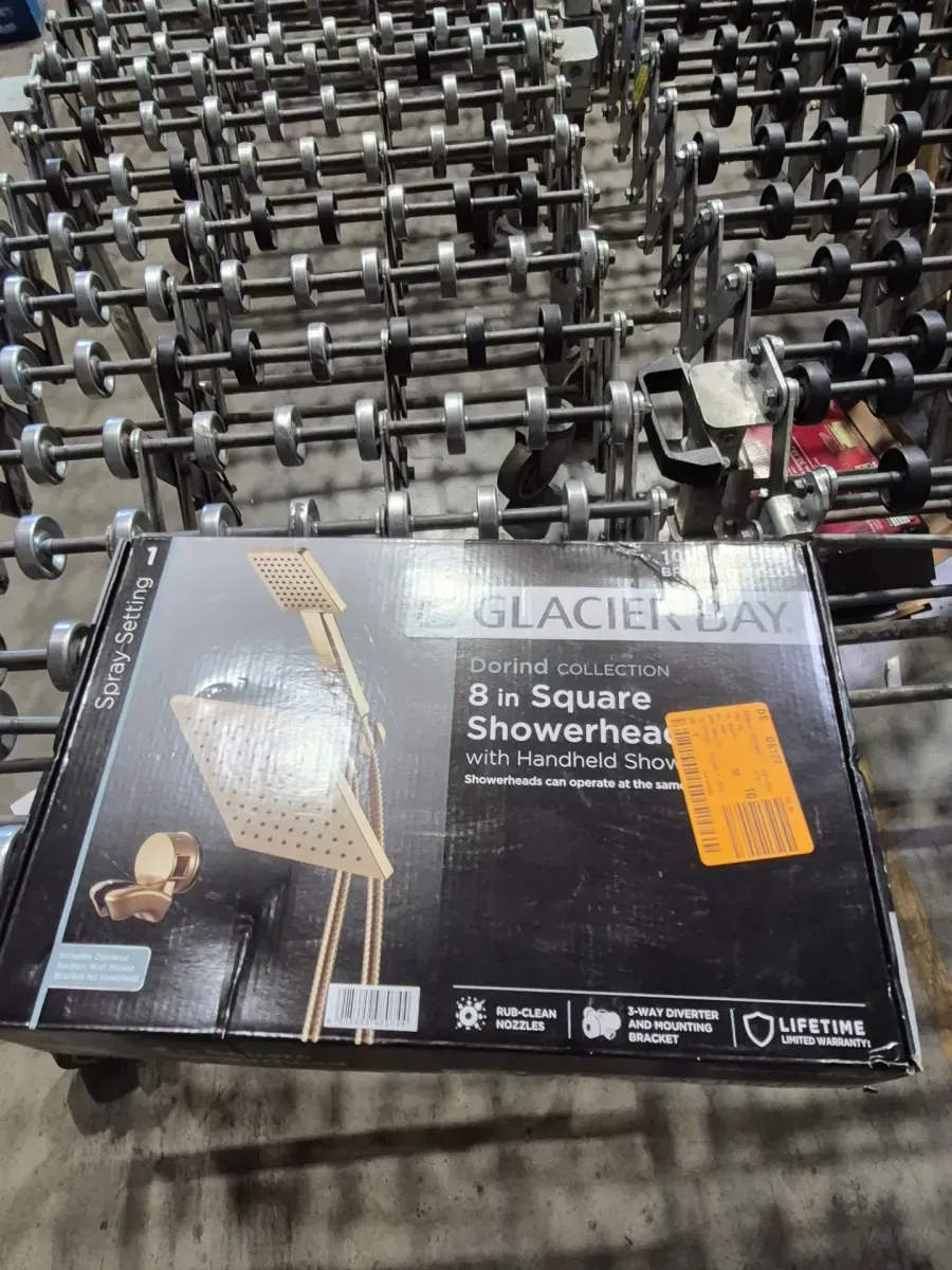 Glacier Bay Dorind Collection 8 in. Square Showerhead with Handheld Shower - image 1