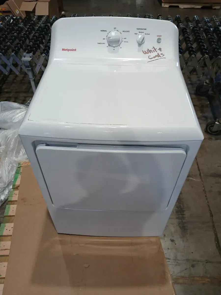 GE Hotpoint 6.2 cu. ft. vented Electric Dryer in White with Auto Dry - image 2