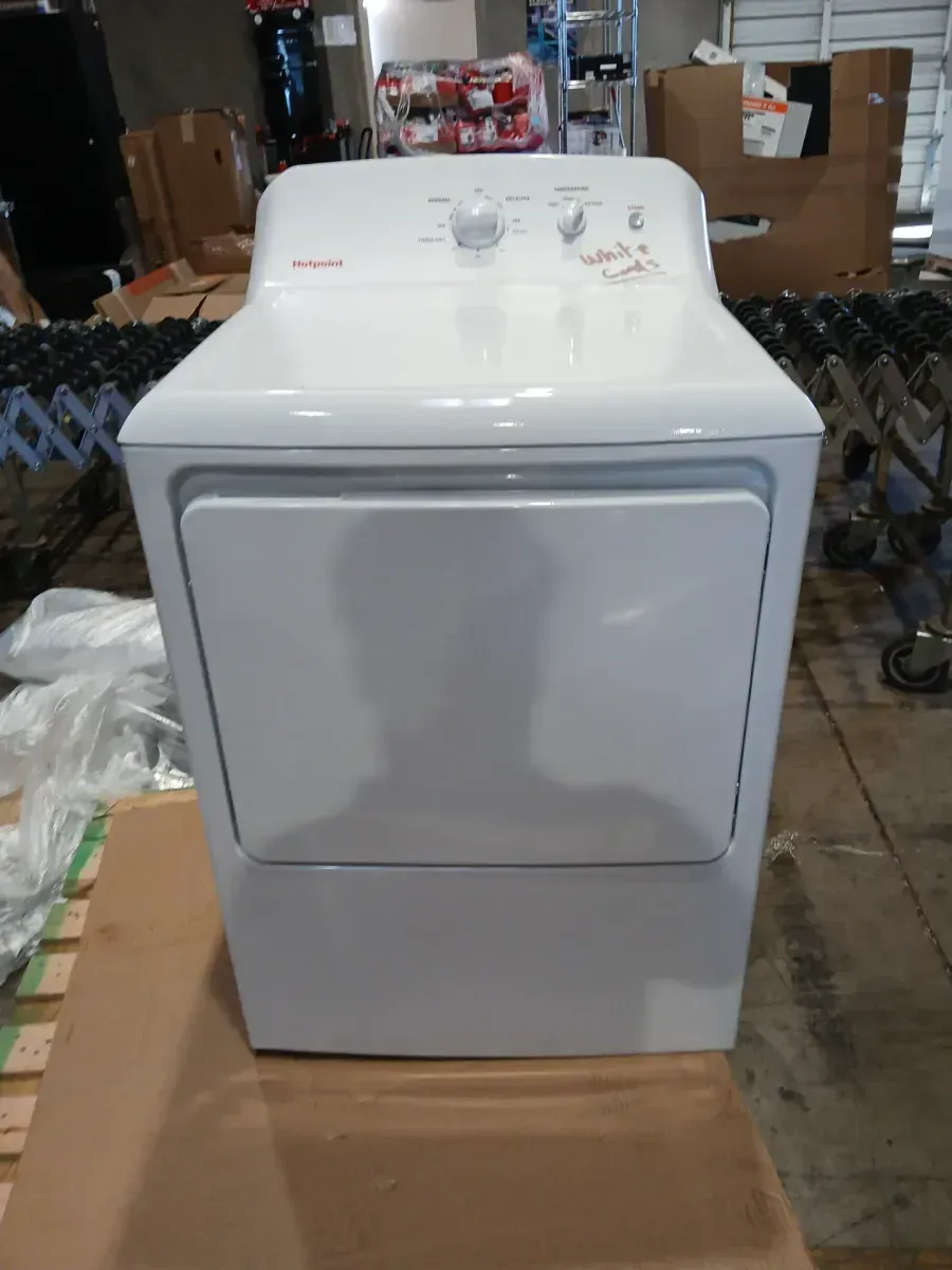 GE Hotpoint 6.2 cu. ft. vented Electric Dryer in White with Auto Dry - image 1