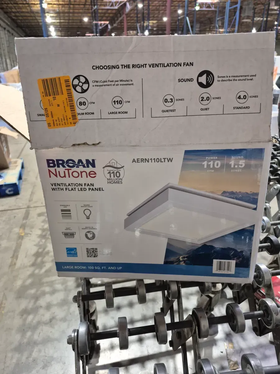 Broan-NuTone Roomside Series, Decorative, White Trim, 110 CFM, Roomside Ceiling Bathroom Exhaust Fan with LED Lighting, ENERGY STAR - image 2