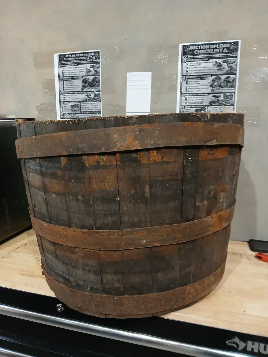 26 in. Dia x 17.5 in. H White Oak Wood Whiskey Barrel - image 1