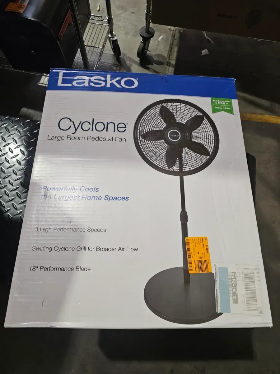 Cyclone 18 in. 3 Speed Oscillating Pedestal Fan for Home in Black with Adjustable Height, Tilt Back Head, Easy Assembly - image 3