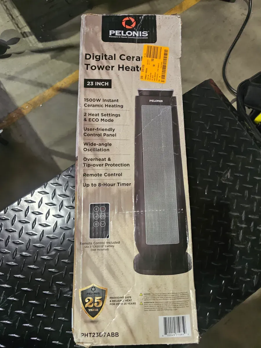 Pelonis 1500-Watt 23 in. Digital Tower Indoor Ceramic Heater Quiet Operation w/ Safety Overheat Protection and Fan Mode in Black - image 3