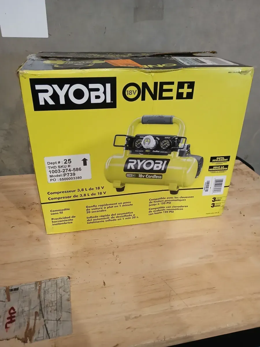RYOBI 18V ONE+ Cordless 1 Gal. Portable Horizontal Air Compressor with 120 PSI Maximum Pressure (Tool Only) - image 2