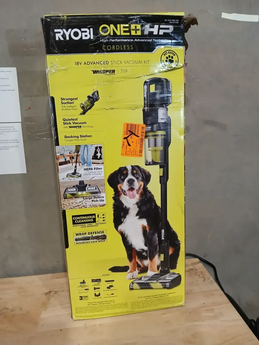 RYOBI ONE+ HP 18V Cordless Advanced WHISPER Series Stick Vacuum Kit with 4.0 Ah Battery and Charger - image 2