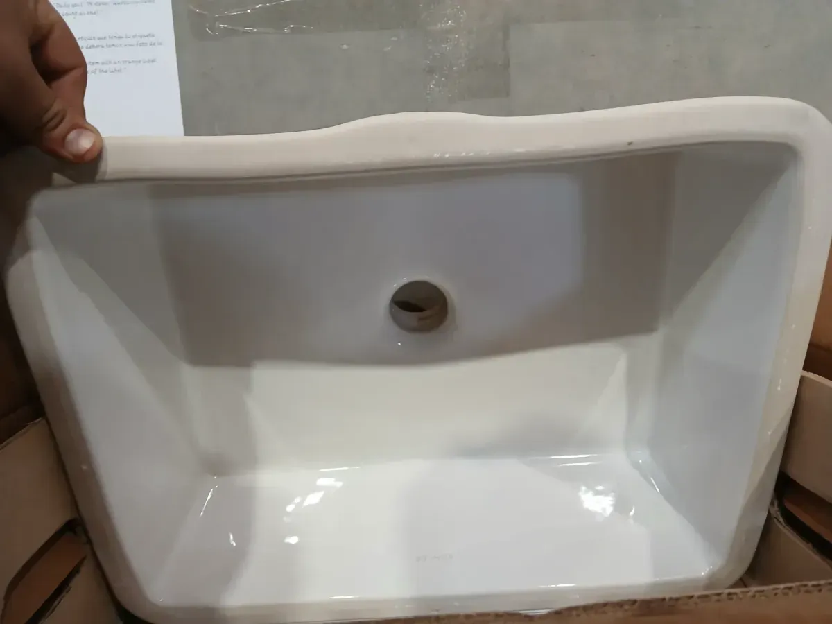 21 in . Undermount Rectangular Bathroom Sink with Overflow Drain in White Vitreous China - image 5