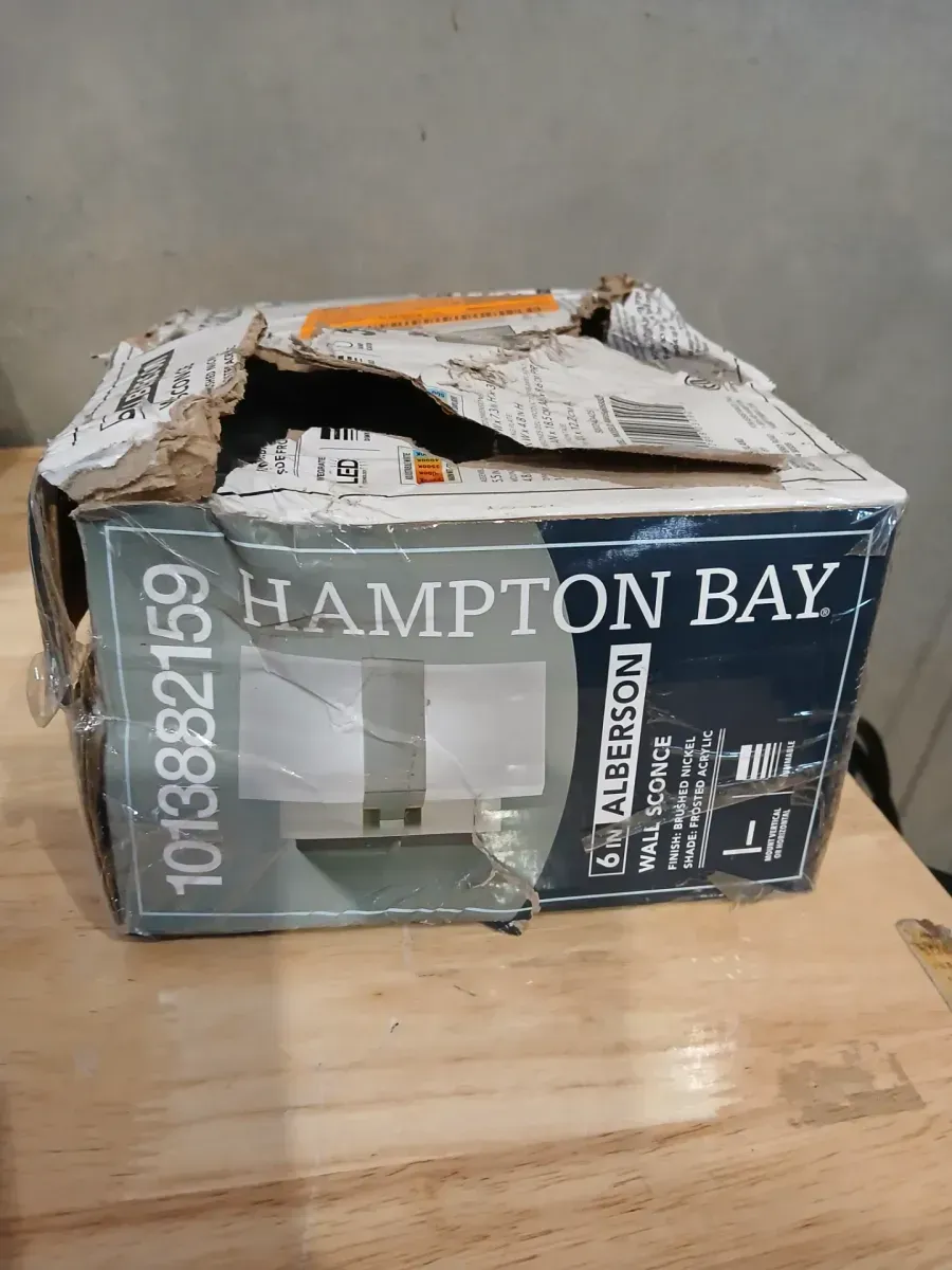 Hampton Bay 5 in. 2-Light Brushed Nickel LED 5CCT Wall Sconce with Frosted Acrylic Shade - image 2