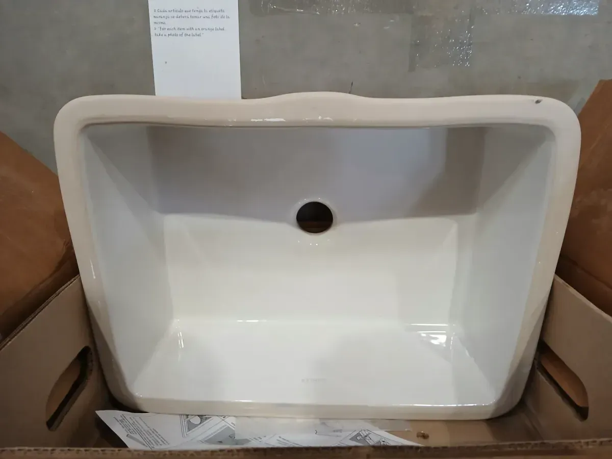 21 in . Undermount Rectangular Bathroom Sink with Overflow Drain in White Vitreous China - image 6