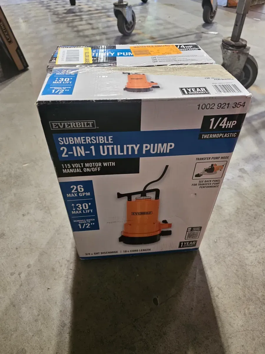 Everbilt 1/6 HP Plastic Submersible Utility Pump - image 3