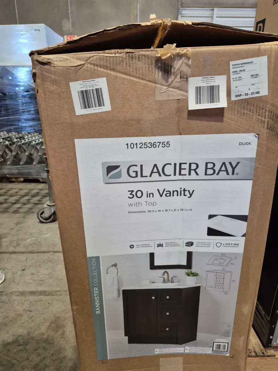 Bannister 31 in. Single Sink Dusk Bath Vanity with White Cultured Marble Top (Assembled) - image 5