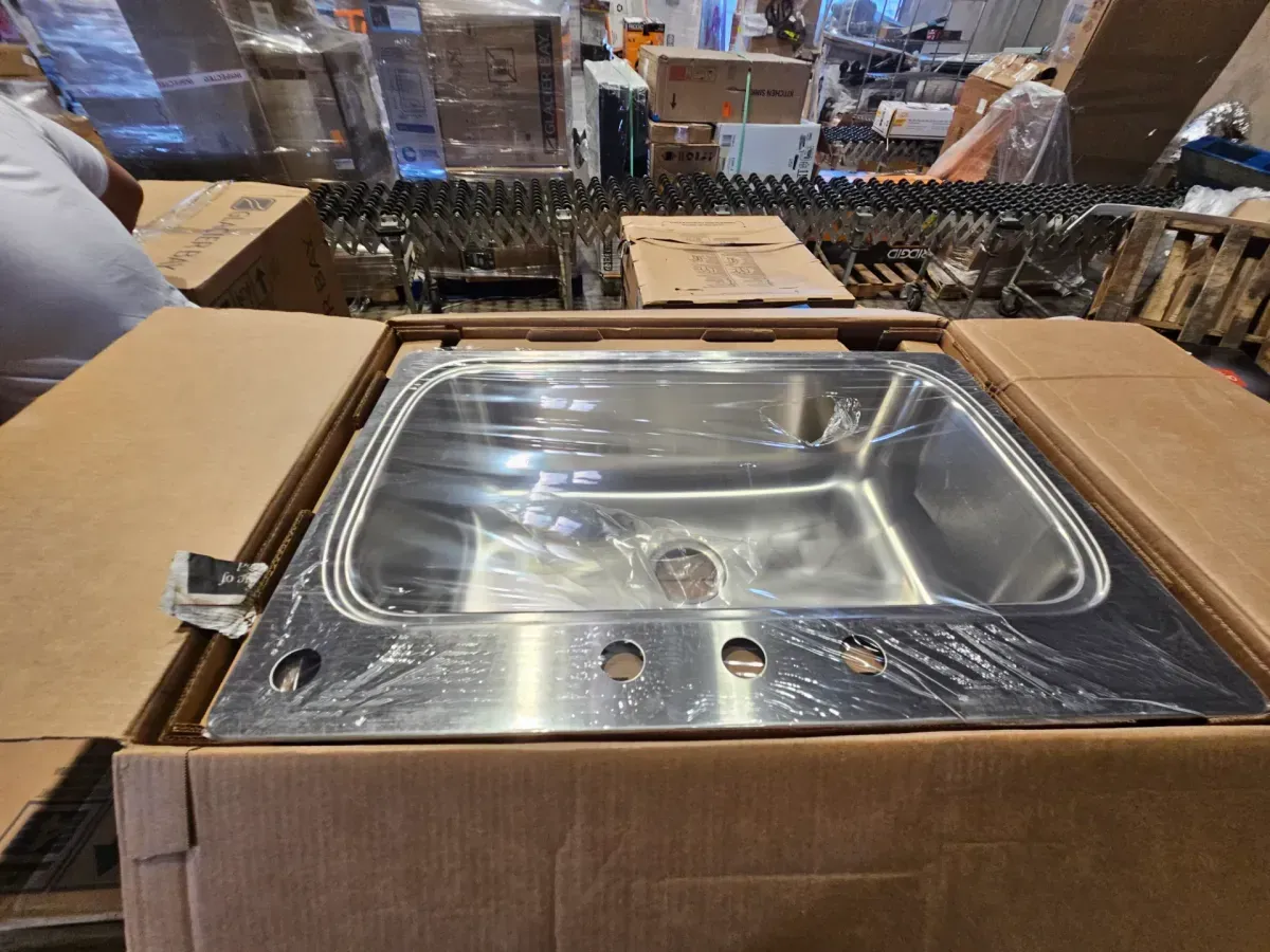 Top Mount Drop-In Stainless Steel 18-Gauge 25 in. x 22 in. x 9 in. Deep 4-Faucet Holes Single Bowl Kitchen Sink - image 2