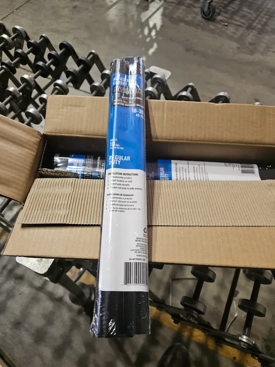 CASE of 18 in.-30 in. L x 1. 26in W Matte Black Adjustable Hanging Closet Rod (10-pack) - image 4