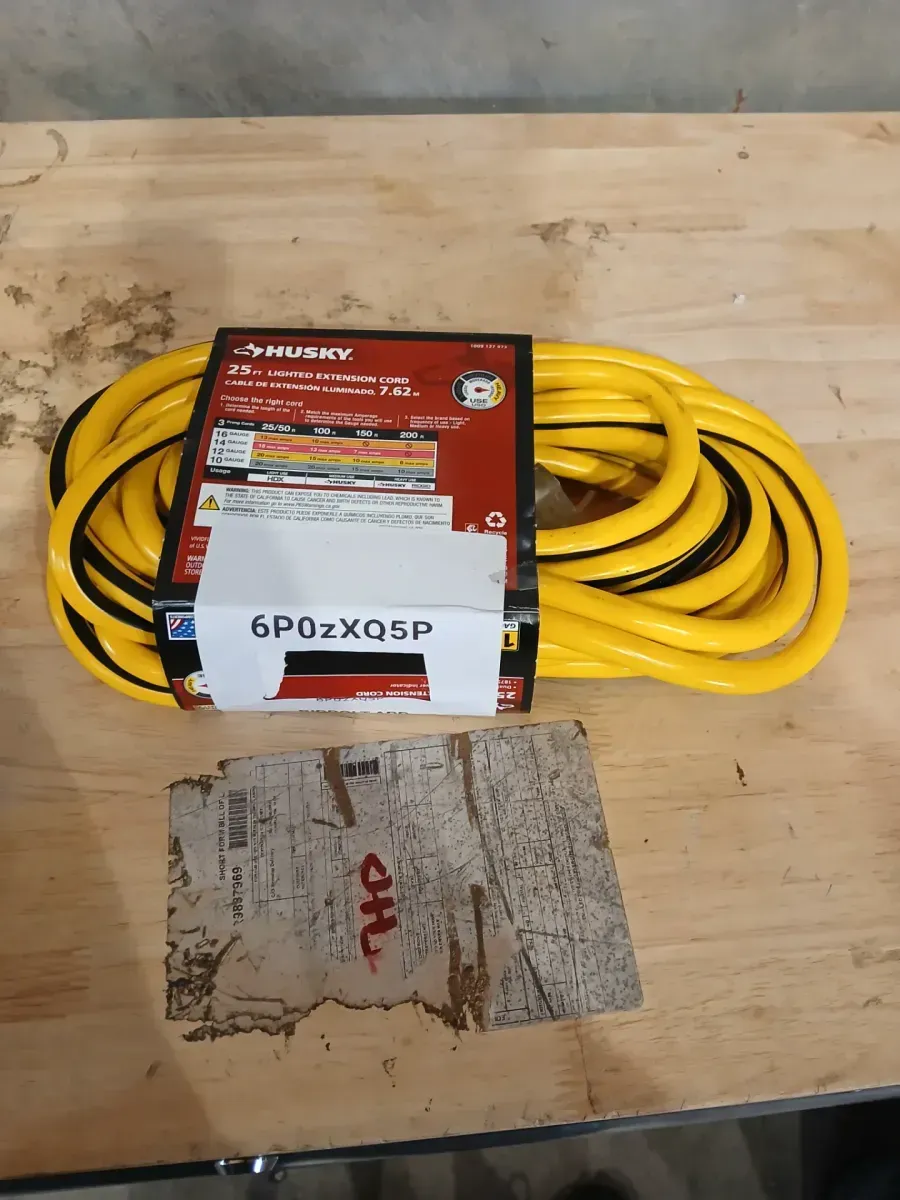 VividFlex 25 ft. 12/3 Heavy Duty Indoor/Outdoor Triple Tap Extension Cord with Lighted Ends, Yellow - image 2