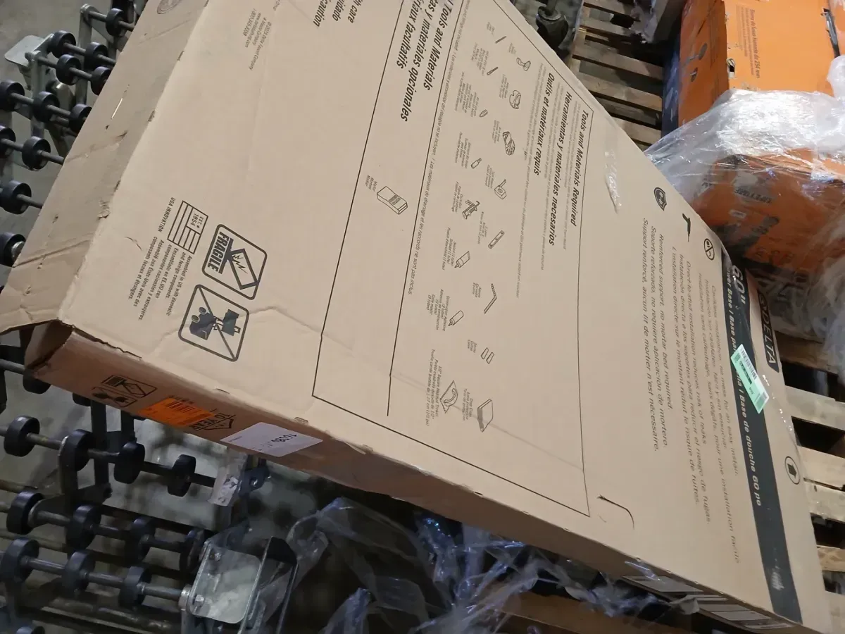 Classic 500 60 in. x 32 in. Shower Pan with Left Drain, 3-Piece Shower Surround and 59-3/8 in. Sliding Door Combo - image 2