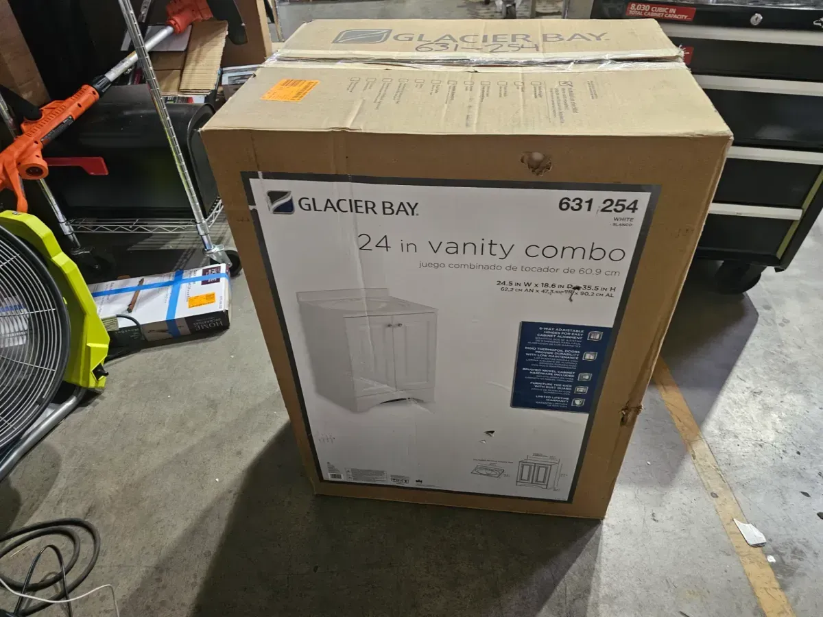 25 in. Single Sink White Bath Vanity with Cultured Marble Top (Assembled) - image 4