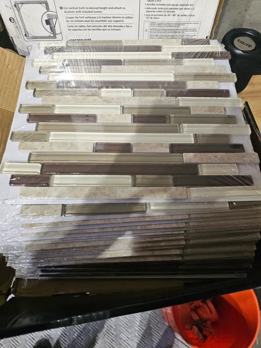 Amalfi Cafe Interlocking 12 in. x 12 in. x 0.24 in. Glass/Stone Blend Mesh-Mounted Mosaic Wall Tile (1 sq. ft. / Pack - 14 packs / case) - image 2