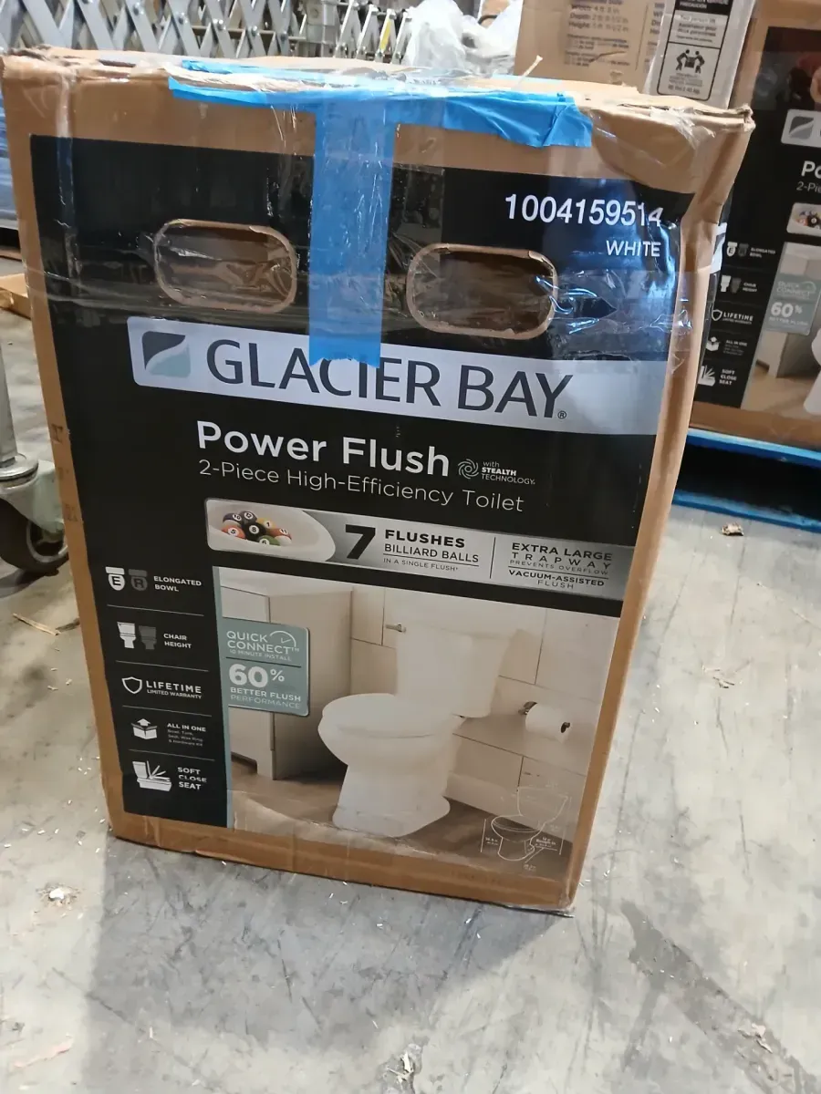 Power Flush 12 inch Rough In Two-Piece 1.28 GPF Single Flush Elongated Toilet in White Seat Included - image 2