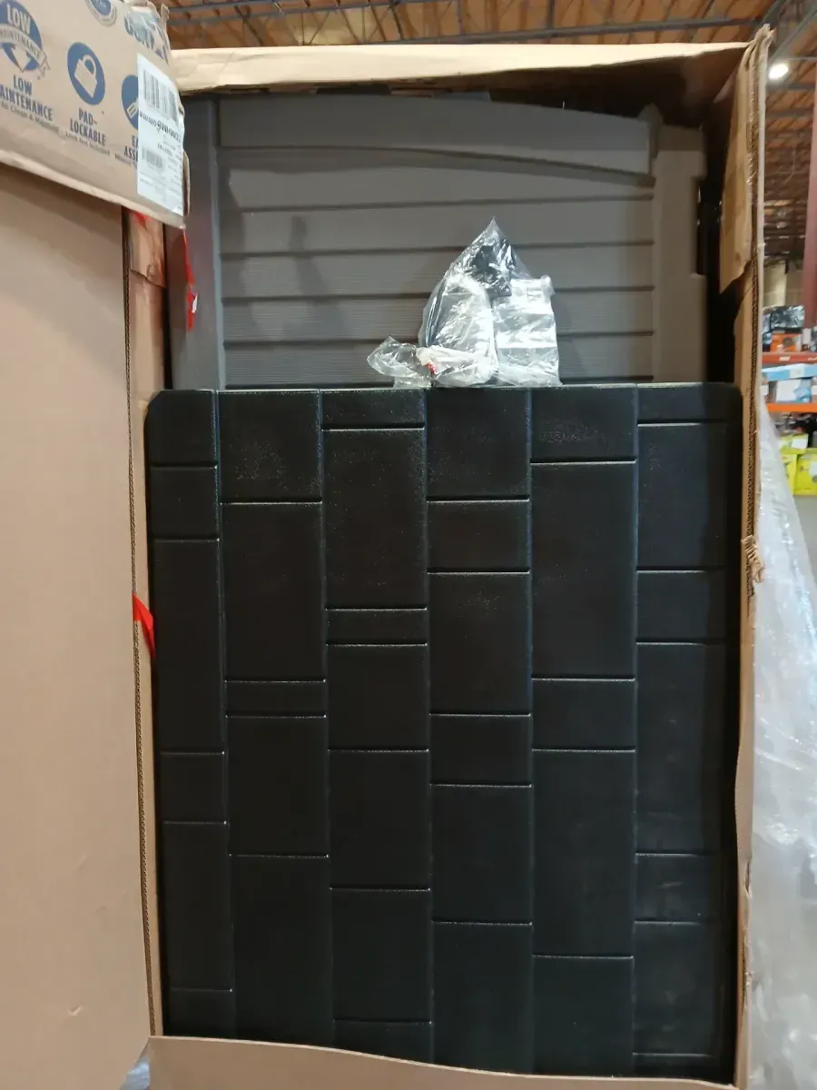 4 ft. 5 in. W x 2 ft. 7.5 in. D x 6 ft. H Large Plastic Resin Vertical Outdoor Storage Cabinet Shed in Stoney (Gray) - image 4