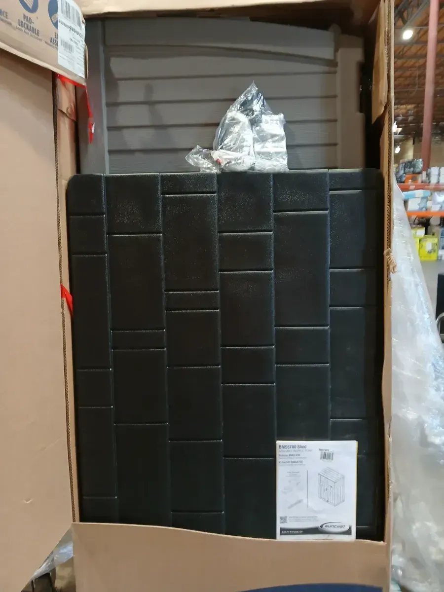 4 ft. 5 in. W x 2 ft. 7.5 in. D x 6 ft. H Large Plastic Resin Vertical Outdoor Storage Cabinet Shed in Stoney (Gray) - image 3