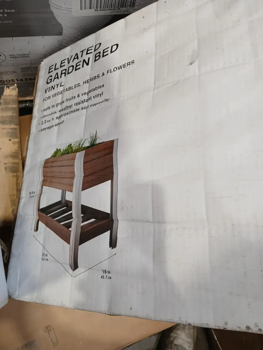 31 in. x 18 in. x 29 in. Vinyl Elevated Garden with Storage Shelf - image 3