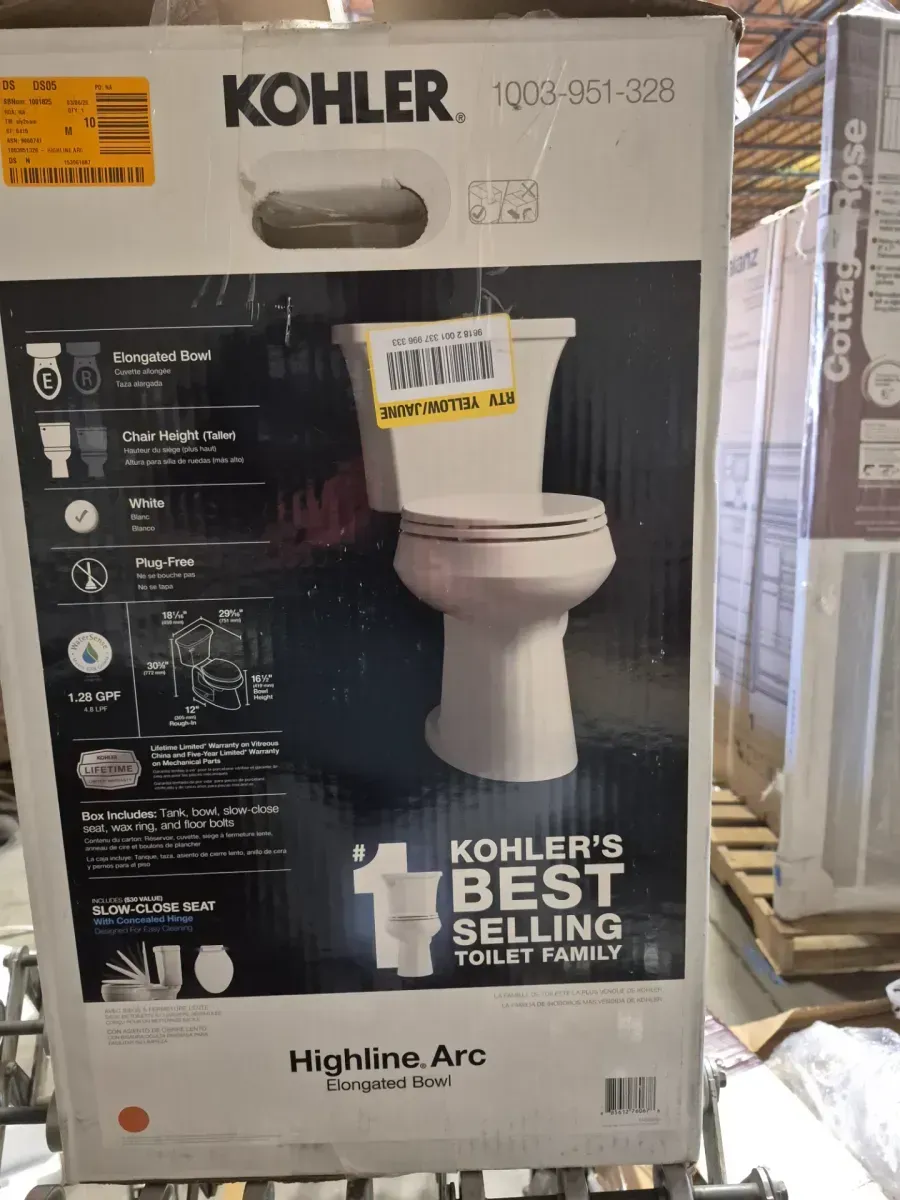 Pure Wash E580 Electric Bidet Seat and Highline Arc 12 in. Toilet with Soft Close Seat Combo - image 2