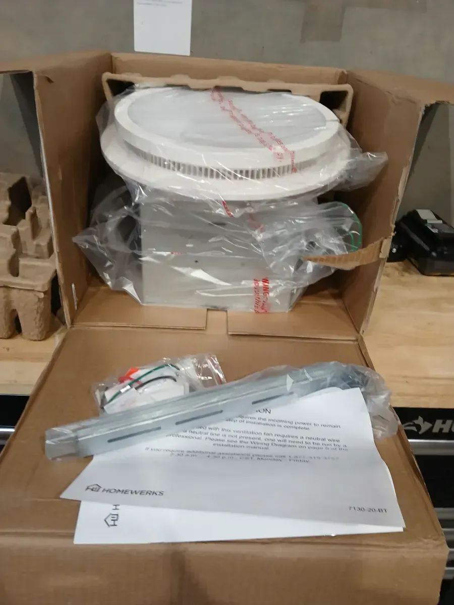 Decorative White 110 CFM Ceiling Mount Bathroom Exhaust Fan with Bluetooth, Humidity Sensor, and LED Light - image 4