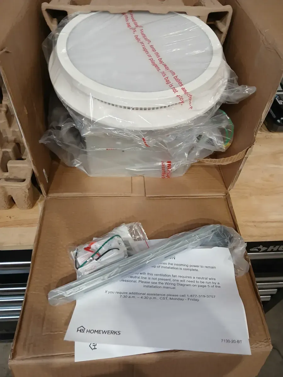 Decorative White 110 CFM Ceiling Mount Bathroom Exhaust Fan with Bluetooth, Humidity Sensor, and LED Light - image 5