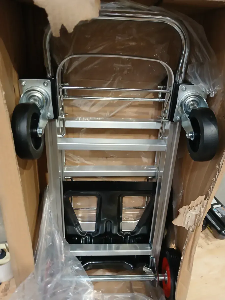2-in-1 Aluminum Folding Hand Truck 400 lbs. Capacity heavy-duty Industrial Collapsible cart with Rubber Wheels - image 5