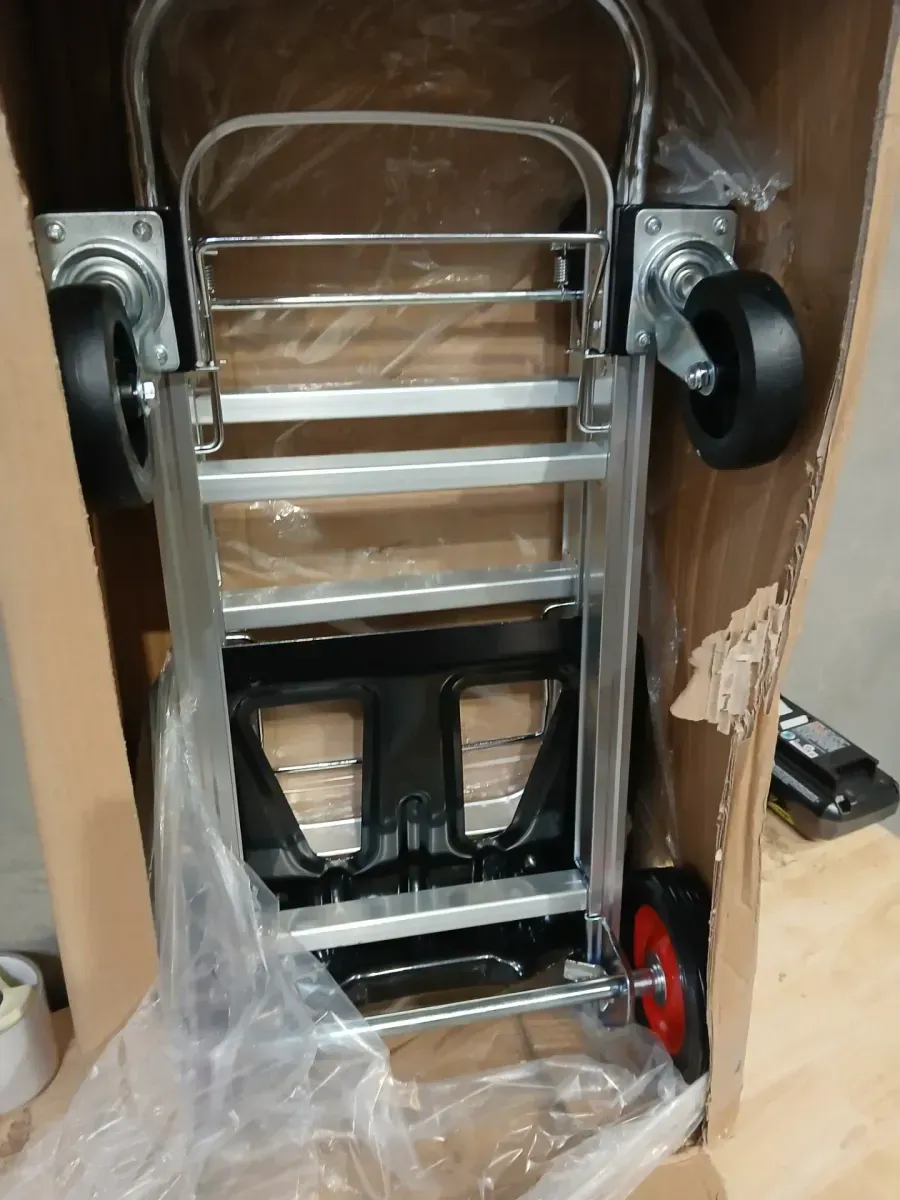 2-in-1 Aluminum Folding Hand Truck 400 lbs. Capacity heavy-duty Industrial Collapsible cart with Rubber Wheels - image 6