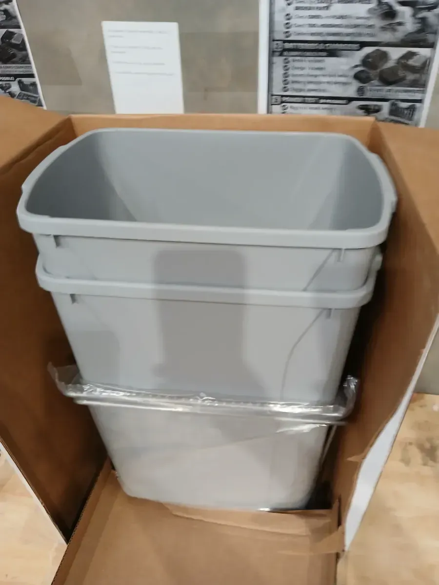 Home Decorators Collection 18-13/16 in. H x 14-3/8 in. W x 22 in. D 28.75 Qt. In-Cabinet Double Bottom-Mount Pull-Out Trash Can - image 4