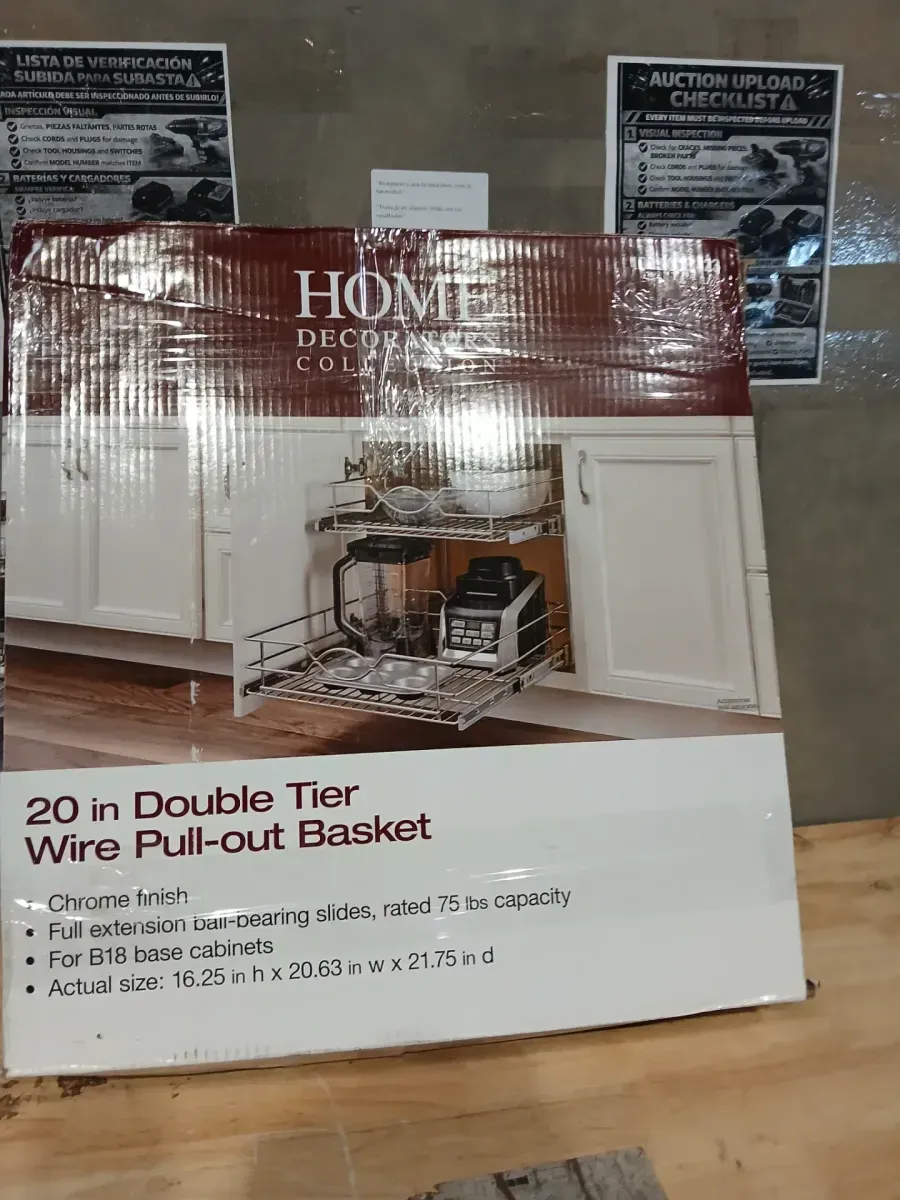 Home Decorators Collection 20 in. Double Tier Wire Pull-Out Basket - image 2