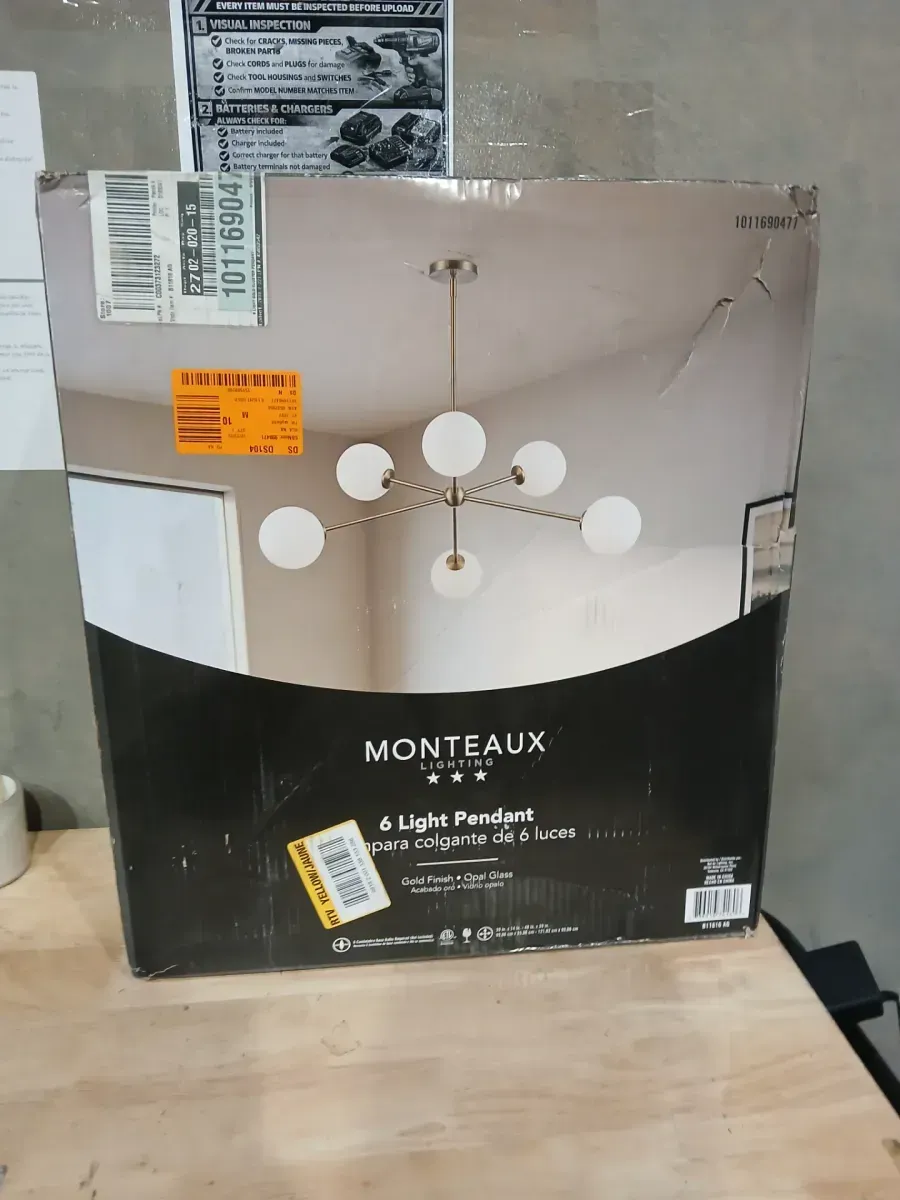 39 in. 6-Light Gold Sputnik Pendant Light Fixture with Frosted Glass Globe Shades - image 2