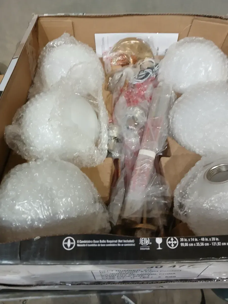 39 in. 6-Light Gold Sputnik Pendant Light Fixture with Frosted Glass Globe Shades - image 5