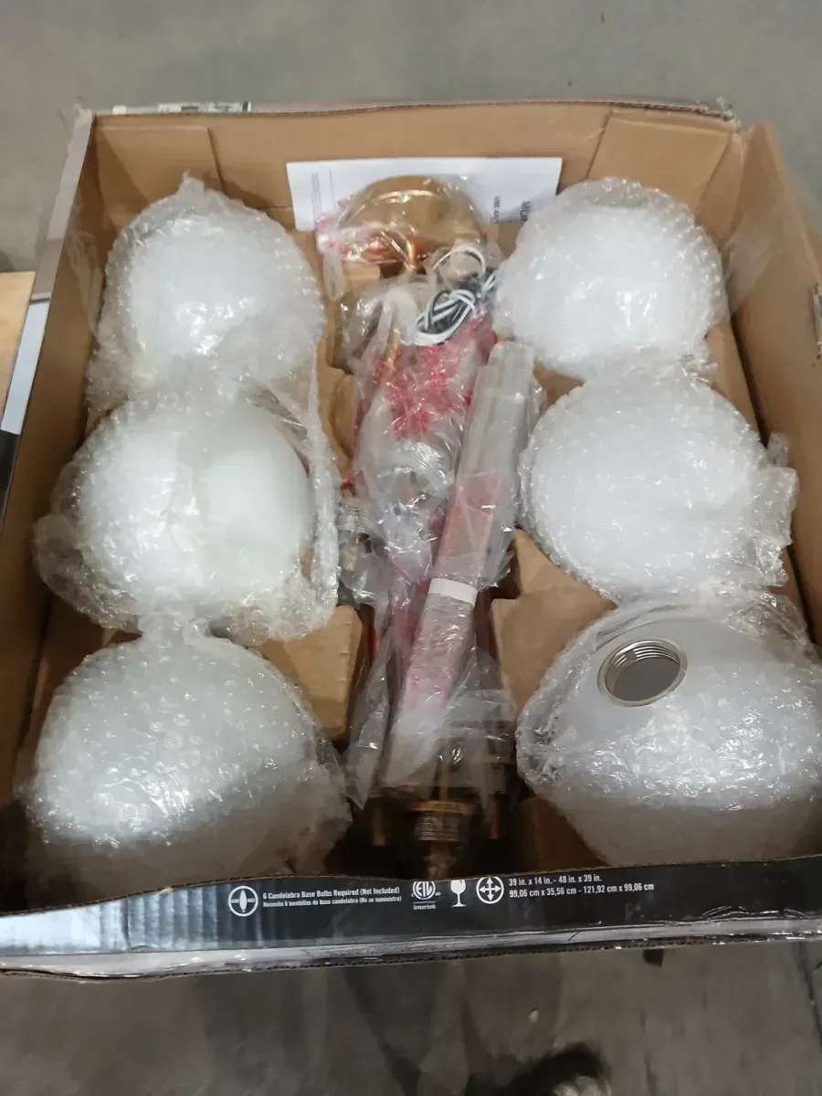 39 in. 6-Light Gold Sputnik Pendant Light Fixture with Frosted Glass Globe Shades - image 4