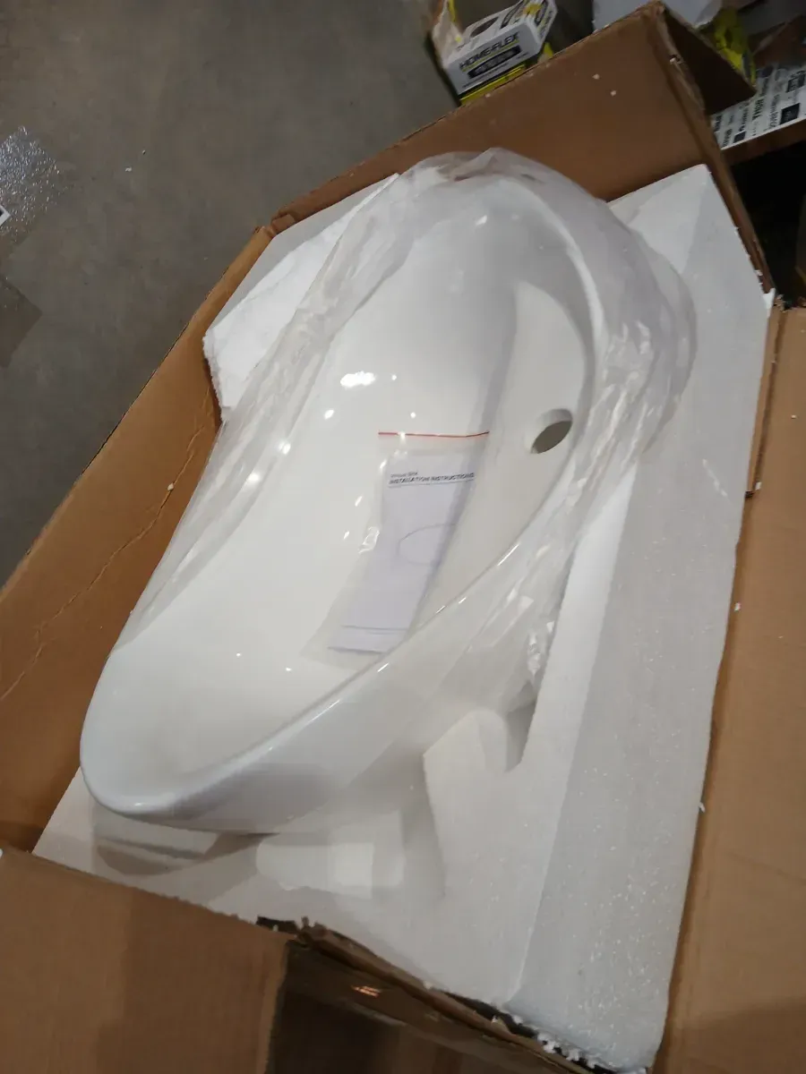 Ivy 23 in. Oval Ceramic Vessel Sink in White - image 4