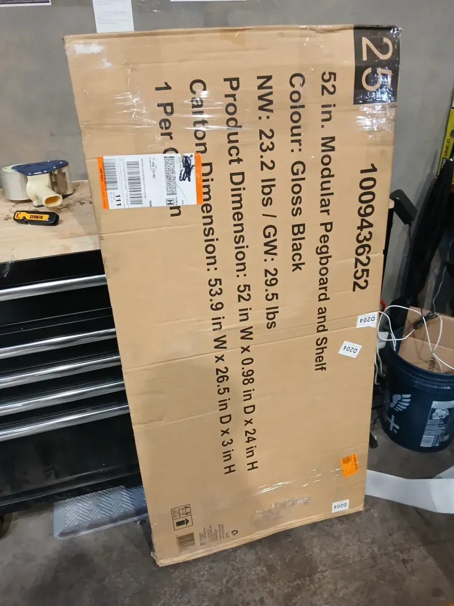 Modular 52 in. W Standard Duty Black Pegboard Attachment - image 2